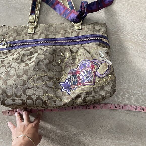 Coach Poppy Tartan Plaid Glam 15882 Shoulder Handbag Tote - RARE y2k grunge - Picture 15 of 16